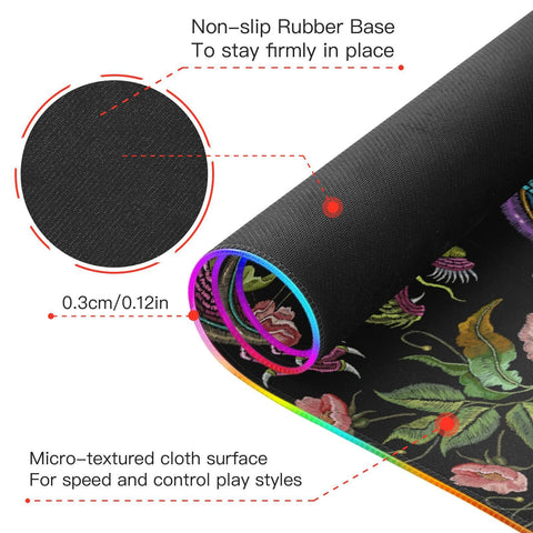 Chinese Dragons Peonies Wireless Charging Mouse Pad for Mobile Phone Extra Large Gaming Mousepad with 13 Lighting Modes Computer Mat for Gaming MacBook PC Laptop Desk Office Home Chinese Dragons Peonies Wireless Charging Mouse Pad for Mobile Phone Extra Large Gaming Mousepad with 13 Lighting Modes Computer Mat for Gaming MacBook PC Laptop Desk Office Home