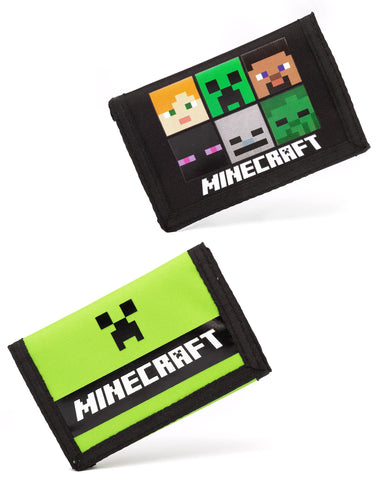 Minecraft Wallets Game Black OR Green Creeper Money Purse One Size Minecraft Wallets Game Black OR Green Creeper Money Purse One Size
