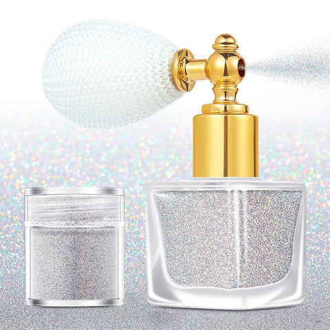 Rosarden Glitter Spray, Silver Hair Glitter Spray, Glitter Spray for Hair and Body, Fine Shimmer Spray, Sparkle Body Spray for Face and The Whole Body, Silver Glitter Spray for Clothes with Refill Rosarden Glitter Spray, Silver Hair Glitter Spray, Glitter Spray for Hair and Body, Fine Shimmer Spray, Sparkle Body Spray for Face and The Whole Body, Silver Glitter Spray for Clothes with Refill