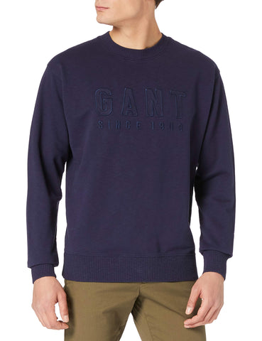 GANT Men's D2. Tonal Logo Sweat C-Neck Sweatshirt, Classic Blue, L GANT Men's D2. Tonal Logo Sweat C-Neck Sweatshirt, Classic Blue, L