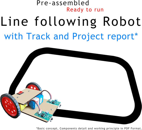 Kit4Curious Nasa Tech Line Tracker Following Robot with Track and Project Report (Multicolour)