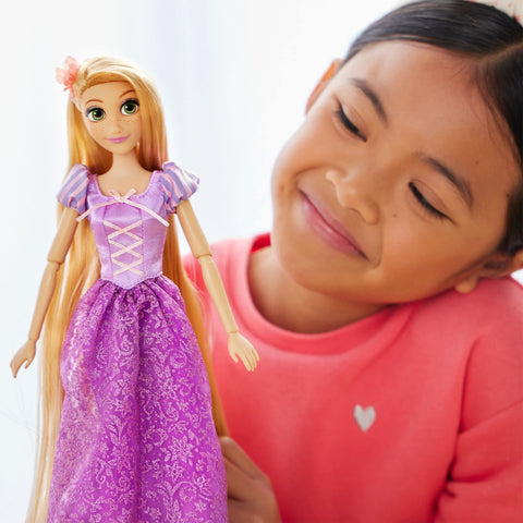 Disney Store Official Rapunzel Classic Doll for Kids, Tangled, 29cm/11â€, Includes Brush with Moulded Details, Fully Poseable Toy in Glittering Gown - Suitable for Ages 3+