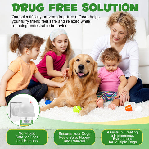 Calming Diffuser for Dogs, Dog Calming Plug Diffuser - w/ UK Plug, Dog Calming Pheromone Starter Kit Helps Ruduce Anxious, Anti-Stress & Comforts Dogs, Pet Supplies Relaxants & Anxiety Relief - 48ml
