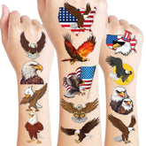81PCS Eagle Tattoo Temporary Tattoos Eagles Theme Birthday Party Decorations Supplies Favors American Eagle Tattoos Stickers Cute Gifts for Kids Boys Girls Prizes Rewards