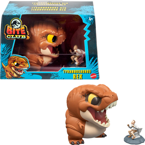 Jurassic World Bite Club Collectible Figure, Tyrannosaurus Rex Chubby Stylized Dinosaur Approx 4-Inch Figure with Accessory Jurassic World Bite Club Collectible Figure, Tyrannosaurus Rex Chubby Stylized Dinosaur Approx 4-Inch Figure with Accessory