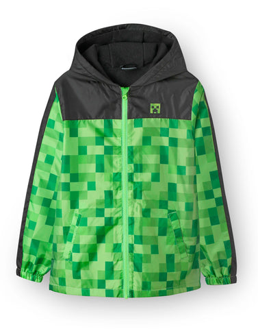 Minecraft Boys Jacket Waterproof Hoodie Creeper Fleece Lined Raincoat 9-10 Years Minecraft Boys Jacket Waterproof Hoodie Creeper Fleece Lined Raincoat 9-10 Years