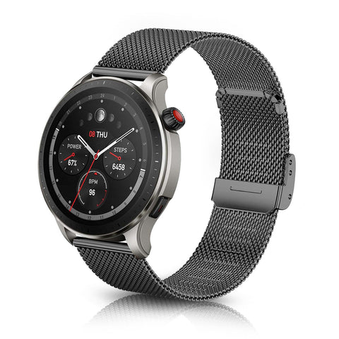 ToVioc 22mm Watch Strap for Amazfit Balance/Cheetah Round/Cheetah Pro Woven Stainless Steel Metal Replacement Watch Strap for Amazfit Bip 5/Pop 3S/GTR 4/GTR 3 Pro/GTR 47mm/Stratos 3 - Black ToVioc 22mm Watch Strap for Amazfit Balance/Cheetah Round/Cheetah Pro Woven Stainless Steel Metal Replacement Watch Strap for Amazfit Bip 5/Pop 3S/GTR 4/GTR 3 Pro/GTR 47mm/Stratos 3 - Black