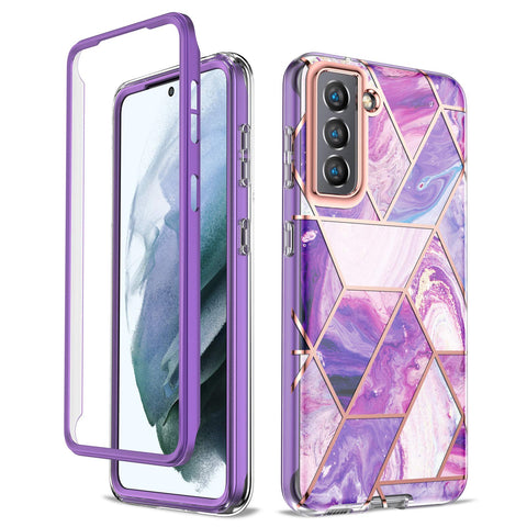 Asuwish Phone Case for Samsung Galaxy S21 FE 5G Cell Cover Hybrid Luxury Cute Marble Shockproof Full Body Hard Heavy Duty Slim Accessories S 21 EF S21FE5G UW S21FE 21S G5 6.4 inch Women Girls Purple Asuwish Phone Case for Samsung Galaxy S21 FE 5G Cell Cover Hybrid Luxury Cute Marble Shockproof Full Body Hard Heavy Duty Slim Accessories S 21 EF S21FE5G UW S21FE 21S G5 6.4 inch Women Girls Purple
