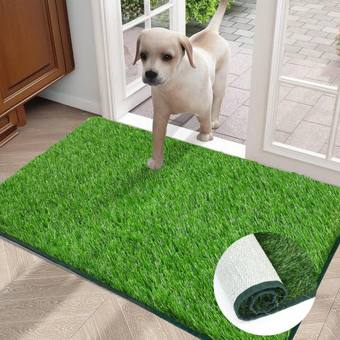 Dog Grass Pee Pad,Artificial Grass for Dogs Potty Training,Reusable Turf Grass Pads for Dogs with Hemmed Edge,Fake Grass Replacement Pads for dog Indoor and Outdoor (18" x 23") Dog Grass Pee Pad,Artificial Grass for Dogs Potty Training,Reusable Turf Grass Pads for Dogs with Hemmed Edge,Fake Grass Replacement Pads for dog Indoor and Outdoor (18" x 23")