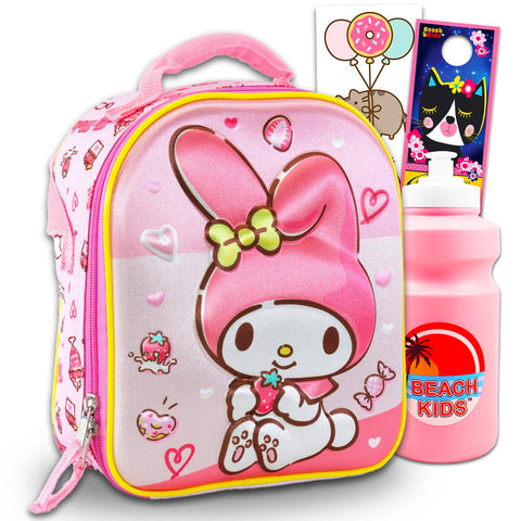 My Melody Lunch Box for Girls Set - Bundle with My Melody Lunch Bag Plus Stickers, Water Bottle, More | My Melody Lunch Box for School My Melody Lunch Box for Girls Set - Bundle with My Melody Lunch Bag Plus Stickers, Water Bottle, More | My Melody Lunch Box for School
