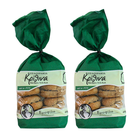 Erofili Avgenakis Mini Barley Rolls Rusks from Crete, Pack of 2 x 600g (Total: 1.2 kg) Erofili Avgenakis Mini Barley Rolls Rusks from Crete, Pack of 2 x 600g (Total: 1.2 kg)