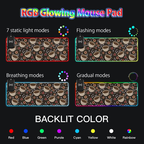 Coffee Cookies Sugar Wireless Charging Mouse Pad for Mobile Phone Extra Large Gaming Mousepad with 13 Lighting Modes Mouse Mat for Gaming MacBook PC Laptop Desk Office Home Coffee Cookies Sugar Wireless Charging Mouse Pad for Mobile Phone Extra Large Gaming Mousepad with 13 Lighting Modes Mouse Mat for Gaming MacBook PC Laptop Desk Office Home