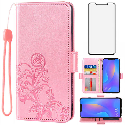 Asuwish Compatible with Huawei Nova 3i/P Smart+ 2018 Wallet Case and Tempered Glass Screen Protector Flip Wrist Strap Card Holder Cell Phone Cover for Hawaii Nova3i i3 PSmart Plus Women Men Rose Gold Asuwish Compatible with Huawei Nova 3i/P Smart+ 2018 Wallet Case and Tempered Glass Screen Protector Flip Wrist Strap Card Holder Cell Phone Cover for Hawaii Nova3i i3 PSmart Plus Women Men Rose Gold
