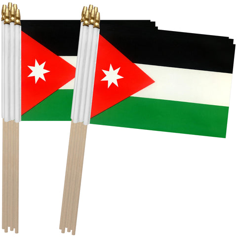 TSMD Jordan Stick Flag Jordanian Small Mini Hand Held Flags,5x8 Inch,12 Pack TSMD Jordan Stick Flag Jordanian Small Mini Hand Held Flags,5x8 Inch,12 Pack