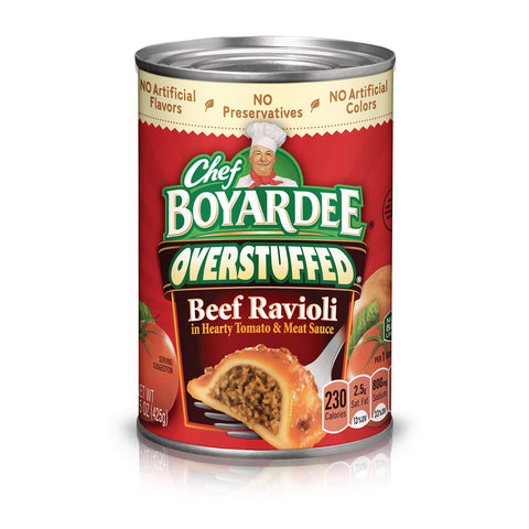 Chef Boyardee Overstuffed Beef Ravioli, 15 Oz Can Chef Boyardee Overstuffed Beef Ravioli, 15 Oz Can