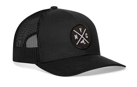 HAKA NYC City Trucker Hat, New York Hat for Men & Women, Adjustable Baseball Hat, Mesh Snapback, Sturdy Outdoor Black Golf Hat (Black) HAKA NYC City Trucker Hat, New York Hat for Men & Women, Adjustable Baseball Hat, Mesh Snapback, Sturdy Outdoor Black Golf Hat (Black)