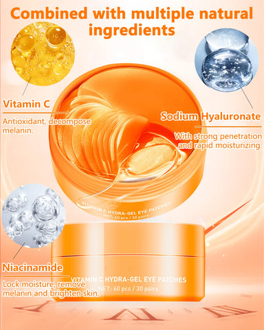 Under eye Gel Patches -Update 60Pcs Vitamin C Crystal Eye Gel Patch, Eye Mask for Puffy Eye, Dark Circle, Eye Bag, Puffiness, Wrinkle, Anti-Aging Eye Pads Treatment Mask, Mother‘s Day Gift for Women Under eye Gel Patches -Update 60Pcs Vitamin C Crystal Eye Gel Patch, Eye Mask for Puffy Eye, Dark Circle, Eye Bag, Puffiness, Wrinkle, Anti-Aging Eye Pads Treatment Mask, Mother‘s Day Gift for Women