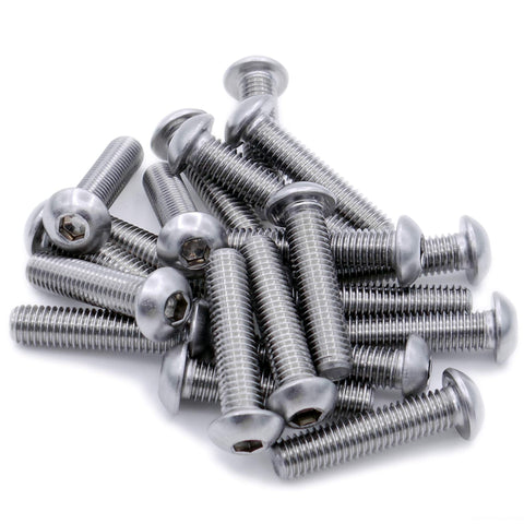 M5 (5mm x 10mm) Hex Socket Button Machine Screw (Bolt) - Stainless Steel (A2) (Pack of 20) M5 (5mm x 10mm) Hex Socket Button Machine Screw (Bolt) - Stainless Steel (A2) (Pack of 20)