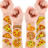 88 PCS Pizza Temporary Tattoos Themed Fast Food Birthday Party Decorations Favors Supplies Decor Pizza Pie Slice Tattoo Stickers for Kids Cute Gifts School Prizes Rewards