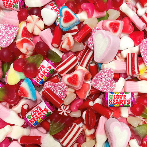Love Heart Sweets | Wedding Pick n Mix Sweets | Valentines Candy Gifts Red, Pink & White Sweets | Love Hearts Wedding Sweet Mix 800g