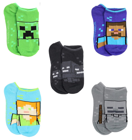 Minecraft Boys' Low Cut Socks, 6 Pair Pack, Green, Medium Minecraft Boys' Low Cut Socks, 6 Pair Pack, Green, Medium