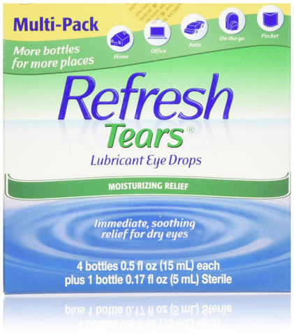 2.17 fl oz. Refresh Tears Lubricant Eye Drops, Moisture Drops for Dry Eyes. 4- .5 fl oz. Bottles and 1- .17 fl oz Bottle 2.17 fl oz. Refresh Tears Lubricant Eye Drops, Moisture Drops for Dry Eyes. 4- .5 fl oz. Bottles and 1- .17 fl oz Bottle