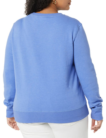 Amazon Essentials Women's French Terry Fleece Crewneck Sweatshirt (Available in Plus Size), Blue, XL