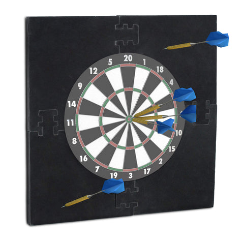 Relaxdays R6 Dartboard Surround Darts Protector Dart Backboard Wall Protection, EVA, 4 Pieces, H x W x D: 71 x 71 x 3 cm, Black Relaxdays R6 Dartboard Surround Darts Protector Dart Backboard Wall Protection, EVA, 4 Pieces, H x W x D: 71 x 71 x 3 cm, Black