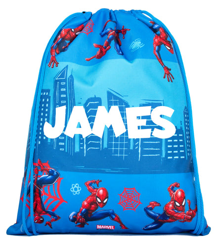 Marvel Spiderman Drawstring Bag - Kids Spiderman Bag - PE KIT Bag for boys & girls - Kids School Bag - Personalised Gift For Kids - Kids Swimming Bag Blue Marvel Spiderman Drawstring Bag - Kids Spiderman Bag - PE KIT Bag for boys & girls - Kids School Bag - Personalised Gift For Kids - Kids Swimming Bag Blue