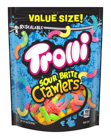 Trolli Sour Brite Crawlers Candy, Sour Gummy Worms, 28.8 Ounce Resealable Bag Trolli Sour Brite Crawlers Candy, Sour Gummy Worms, 28.8 Ounce Resealable Bag