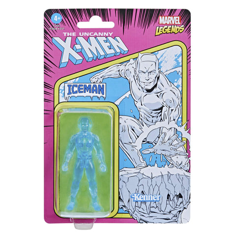 Marvel Hasbro Legends 3.75-inch Retro 375 Collection Iceman Action Figure Toy, Blue Marvel Hasbro Legends 3.75-inch Retro 375 Collection Iceman Action Figure Toy, Blue