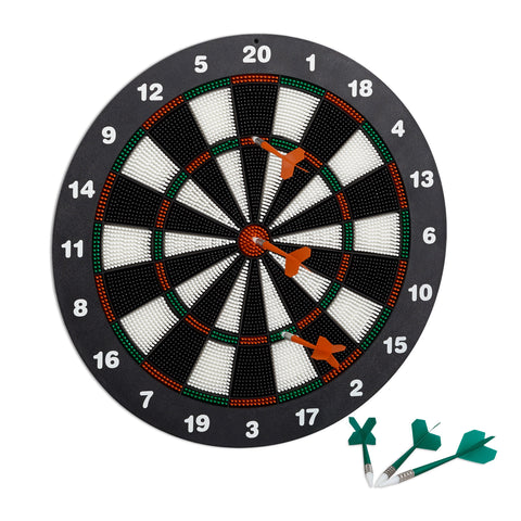 Relaxdays 42 cm Soft Darts Dartboard, For Children, Wall-Mounted, Freestanding Safety Board, Black-White Relaxdays 42 cm Soft Darts Dartboard, For Children, Wall-Mounted, Freestanding Safety Board, Black-White