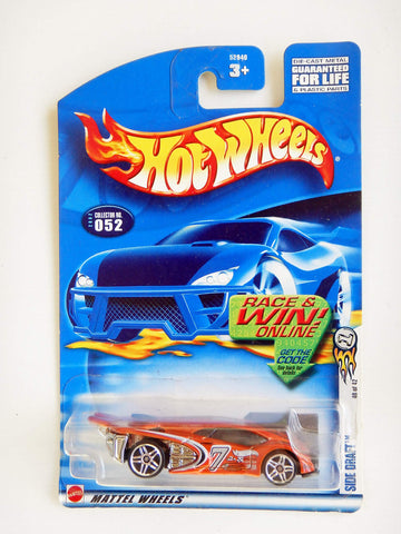 Hot Wheels 2002 - Mattel First Editions 40 of 42 - Side Draft (Dark Metallic Orange) Collector #052 - Race & Win Card - Out of Production - New - Limited Edition - Collectible