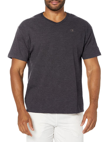 Champion mens Classic Jersey V-neck Tee Shirt, Granite Heather, Small US Champion mens Classic Jersey V-neck Tee Shirt, Granite Heather, Small US