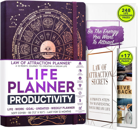 Law of Attraction Life Planner - Weekly Planner to Increase Productivity & Happiness - Weekly Planner, Organizer & Gratitude Journal