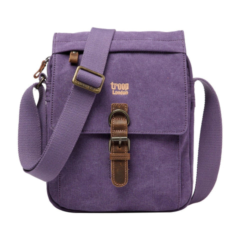 Troop London TRP0211 Classic Canvas Across Body Bag Purple Troop London TRP0211 Classic Canvas Across Body Bag Purple