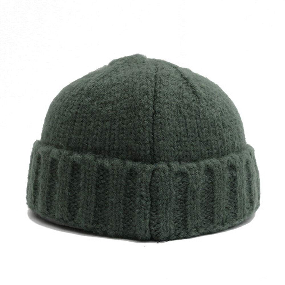Wigwam Knitted fisherman trawler Skully beanie Hat Vintage style mens womans Hipster beanie hat skull cap (Green)