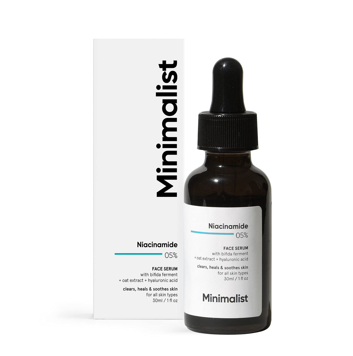 Minimalist 5% Niacinamide Face Serum for Clear Glowing Skin, Reduces Dullness, Hydrates & Repairs Skin with Vit B3 & Hyaluronic Acid, Day & Night Serum for Dry & Sensitive Skin, For Women & Men,30 ml