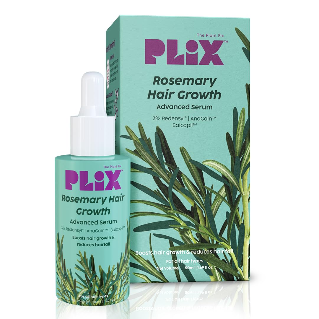 PLIX - THE PLANT FIX Rosemary Hair Growth Serum with 3% Redensyl, 4% AnaGain, 3% Baicapil, 50 ml (Pack of 1) | Stimulates Hair Growth, Increase Hair Density & Thickens Hair | For Men & Women