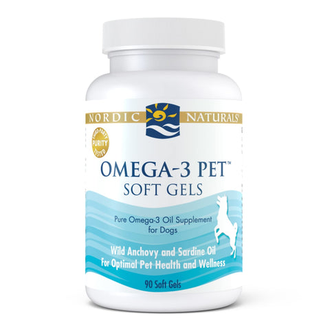 Nordic Naturals Omega-3 Pet, Unflavored - 120 Soft Gels - 330 mg Omega-3 Per Soft Gel - Fish Oil for Dogs with EPA & DHA - Promotes Heart, Skin, Coat, Joint, & Immune Health