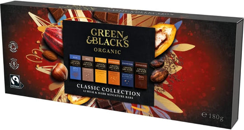 SERENA'S Green & Black's Organic Classic Milk & Dark Miniature Chocolate Gift Collection 180g Chocolate hamper luxury chocolates gift box
