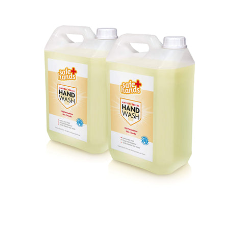 Safe Hands | Hand Wash Liquid Soap | Citrus Scent of Mandarin, Lime & Basil | 5 Litre Refill (2 Bottles) Bulk Buy | Antibacterial & Antiviral | Kind to Skin | Tested & Certified