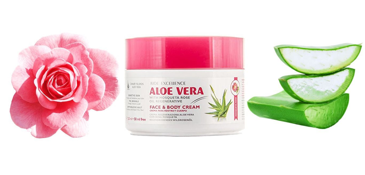 Aloe Vera with Moscheta Rose Oil Face & Body Cream 300ml