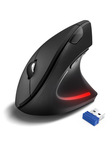 TECKNET Ergonomic Mouse, 4800DPI Wireless Vertical Mouse 6-Button Silent Mouse with 5 Adjustable Levels DPI, 24 Months Battery Life Optical Wireless Mouse for Laptop, PC, Mac