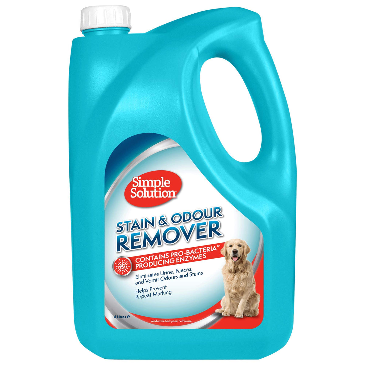 Simple Solution Dog Stain and Odour Remover | Enzymatic Cleaner with Pro-Bacteria Cleaning Power - 4 Litres