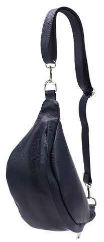 SH Leder ® Marie G528 Genuine Leather Waist Bag for Festival Travel Bum Bag Medium Crossbody Bag Women Leather Bag 32 x 17 cm, darkblue, M