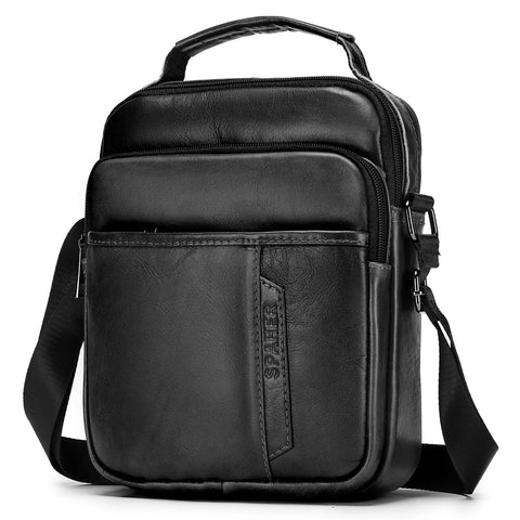 SPAHER Large Men Leather Shoulder Bag Handbag IPAD Business Messenger Backpack Crossbody Casual Tote Sling Travel Bag Document Bag with Top-handle and Adjustable Strap SPAHER Large Men Leather Shoulder Bag Handbag IPAD Business Messenger Backpack Crossbody Casual Tote Sling Travel Bag Document Bag with Top-handle and Adjustable Strap