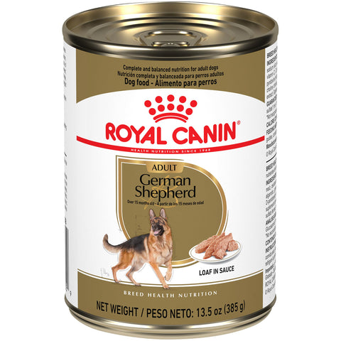 Royal Canin Breed Health Nutrition German Shepherd Adult Loaf in Sauce Canned Dog Food, 13.5 oz Can (Case of 12)