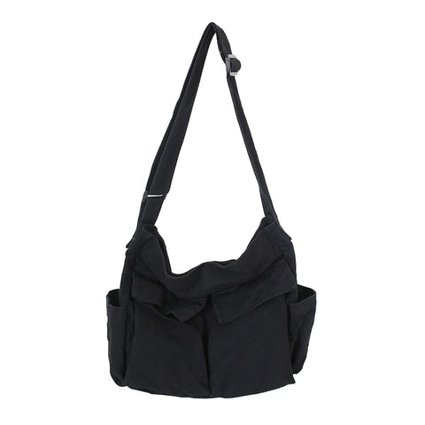 TIAASTAP Canvas Messenger Bag, Large Hobo Crossbody Bag with Multiple Pockets, Hobo Casual Bags Canvas Shoulder Tote Bag for Women and Men (A Black) TIAASTAP Canvas Messenger Bag, Large Hobo Crossbody Bag with Multiple Pockets, Hobo Casual Bags Canvas Shoulder Tote Bag for Women and Men (A Black)