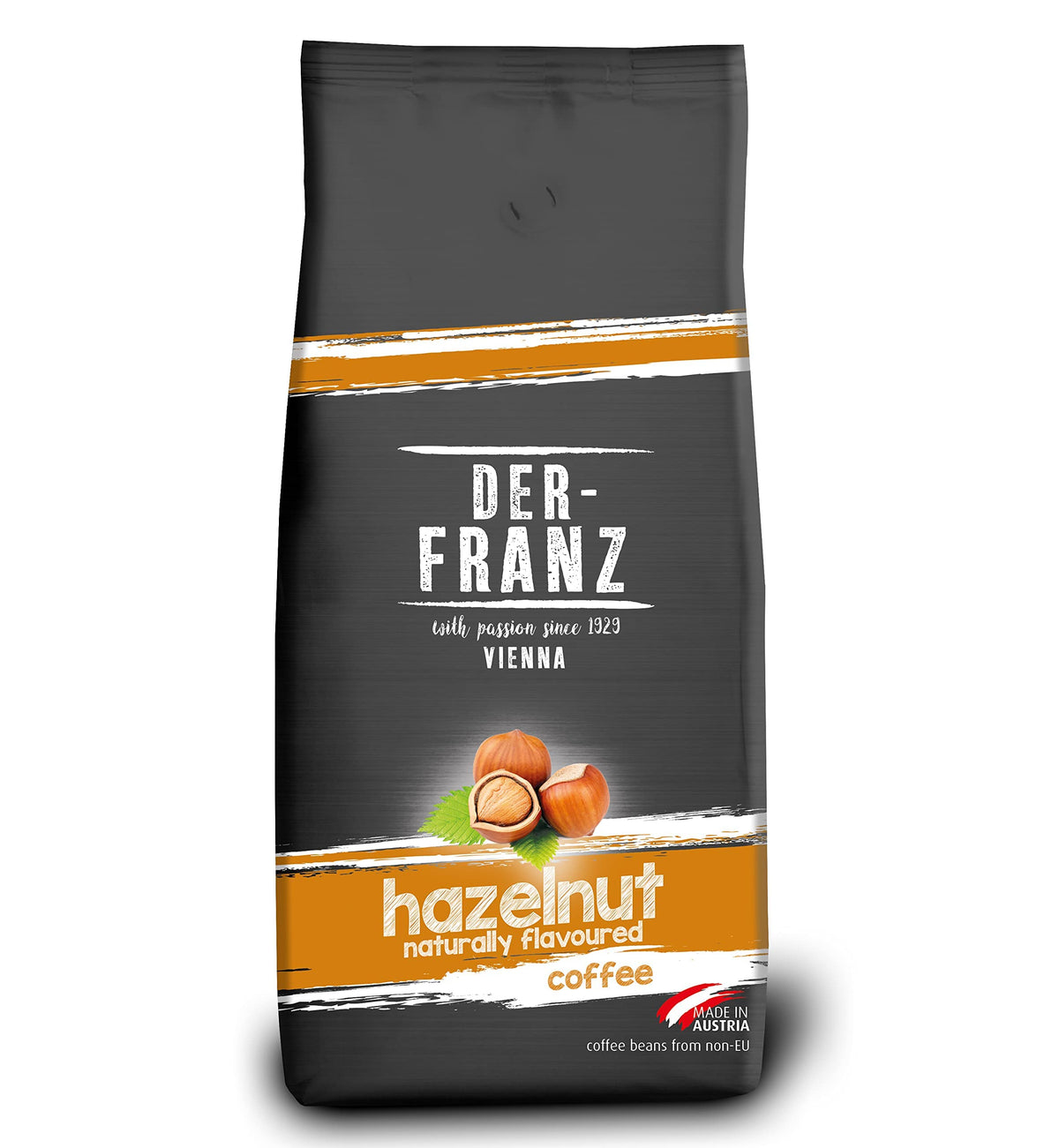 Der-Franz Coffee, flavoured with Hazelnut, Arabica and Robusta coffee beans, 1000 g